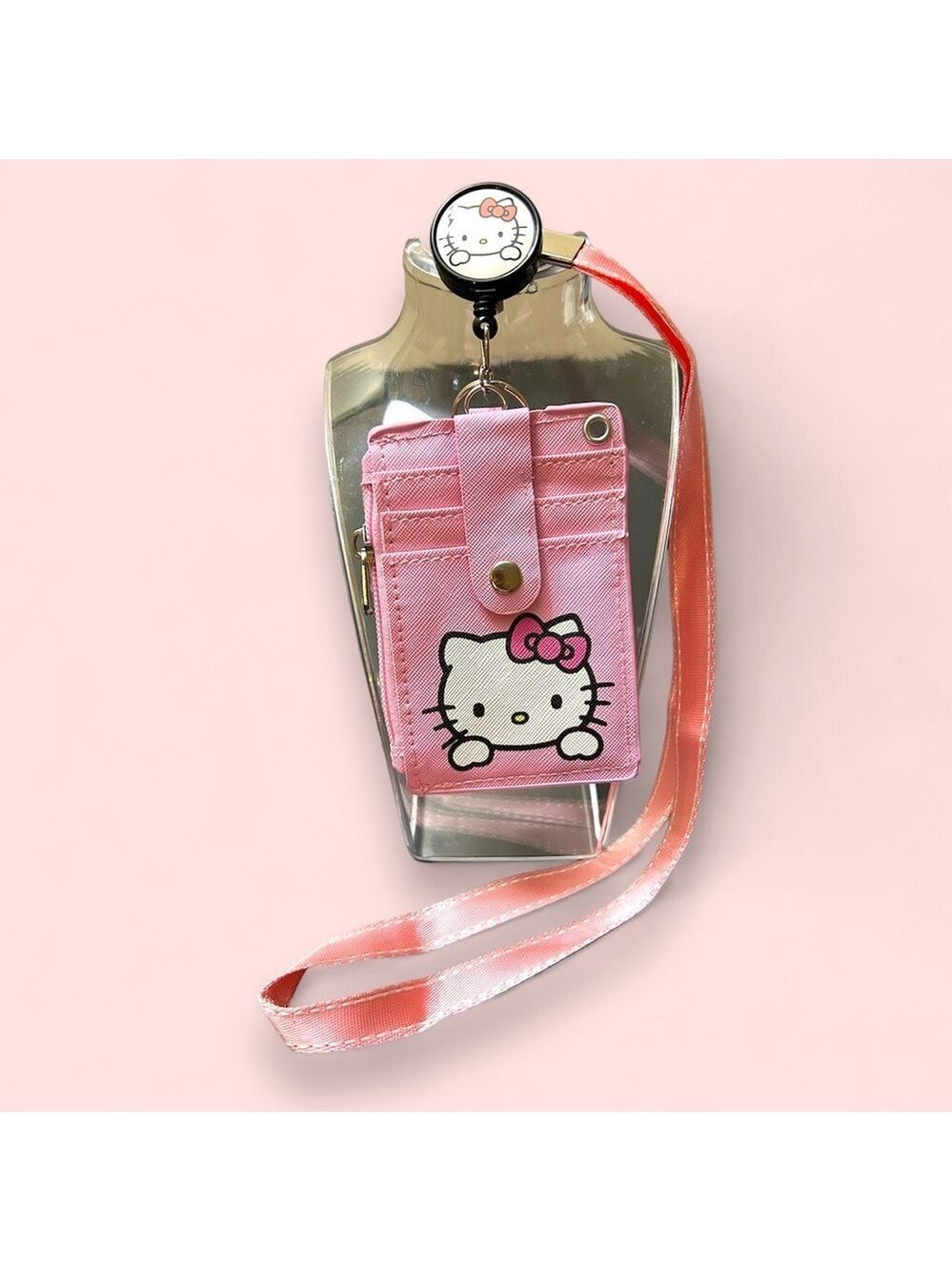 Sanrio Hello Kitty ID Badge Holder with Retractable Button and Lanyard NWT